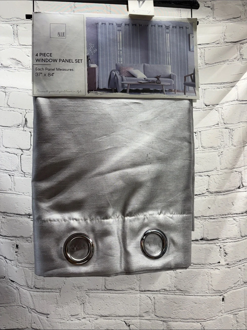 Silver Grommet Curtain Panels - 4 Piece Set
